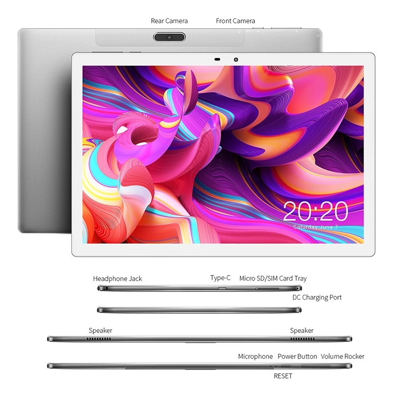 10.1 Inch Tablet 8 Core 4G Call Android 10.0 Phablet 1920x1200 IPS 4GB RAM 128GB ROM Tablets PC Dual