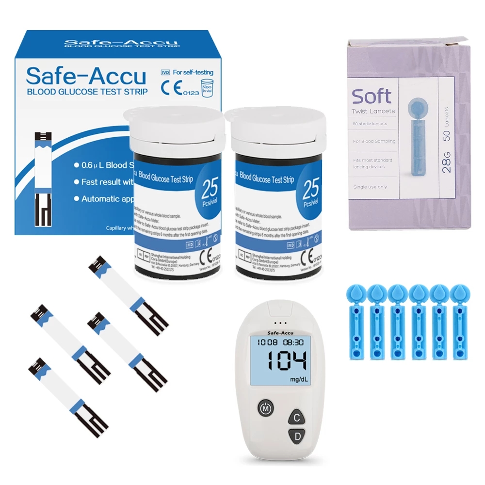 blood glucose test strips Suitable for Safe Accu with Lancets Blood Sugar Detection Glucometer