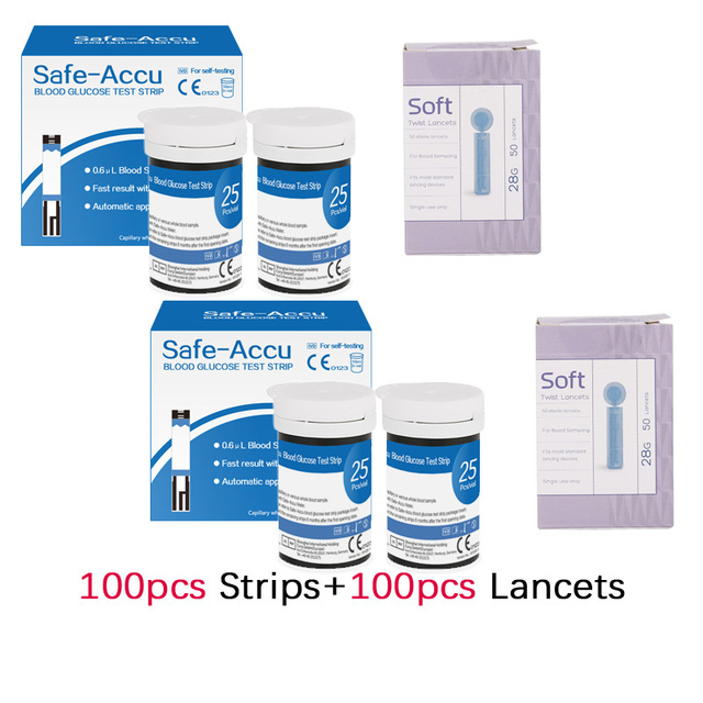 blood glucose test strips Suitable for Safe Accu with Lancets Blood Sugar Detection Glucometer