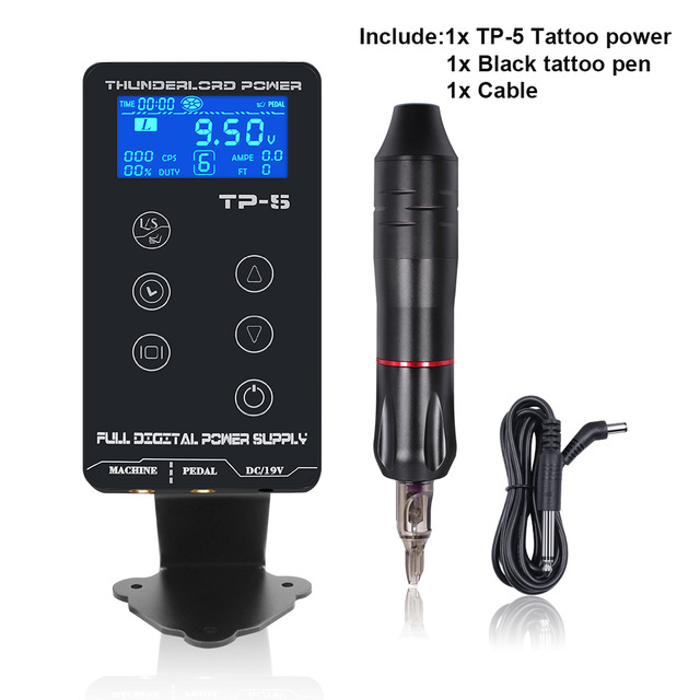 Professional Tattoo Machine Kit Complete Tattoo Pen Machine LCD Touch Screen Tattoo Power Cartridges