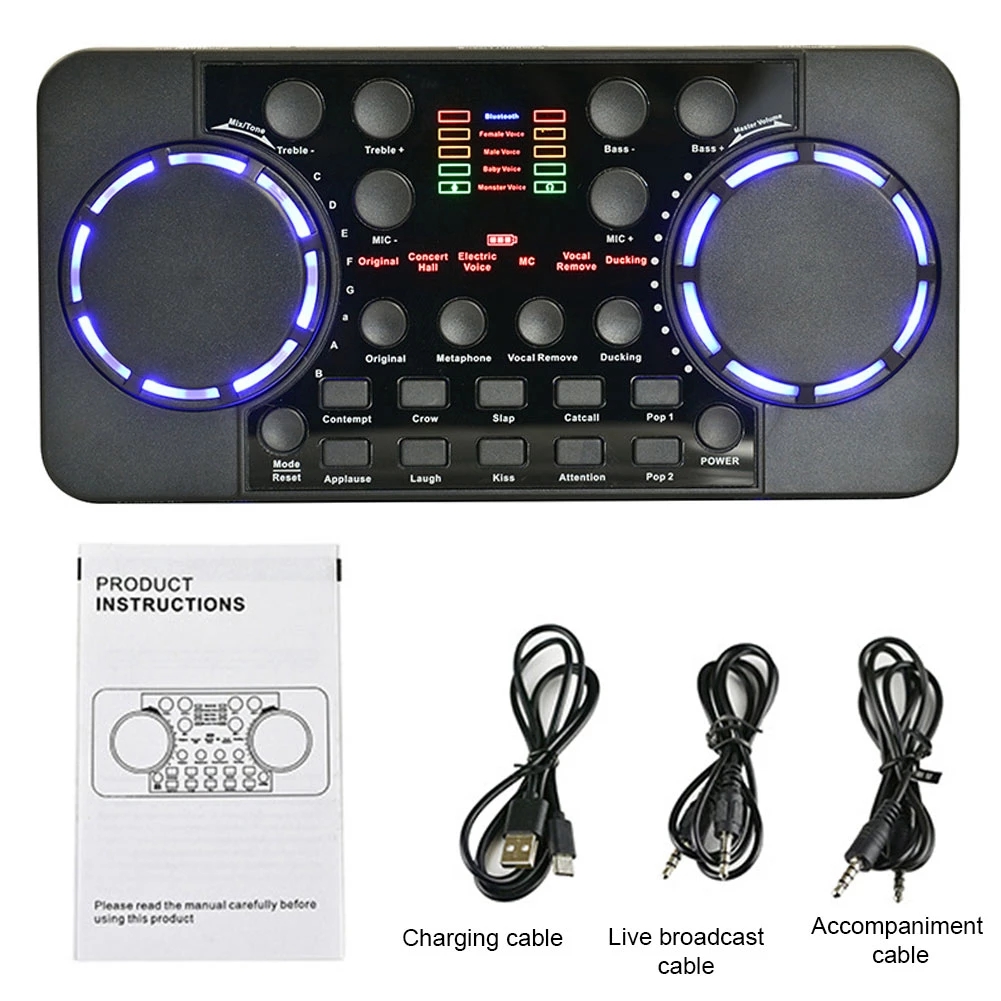 Mixer Live Broadcast Studio Singing Noise Reduction Portable External Bluetooth 4.0 Sound Card