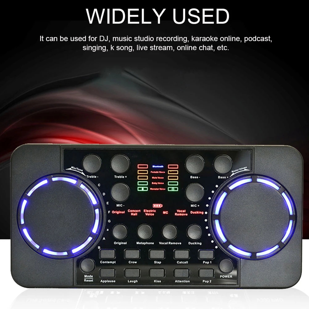 Mixer Live Broadcast Studio Singing Noise Reduction Portable External Bluetooth 4.0 Sound Card