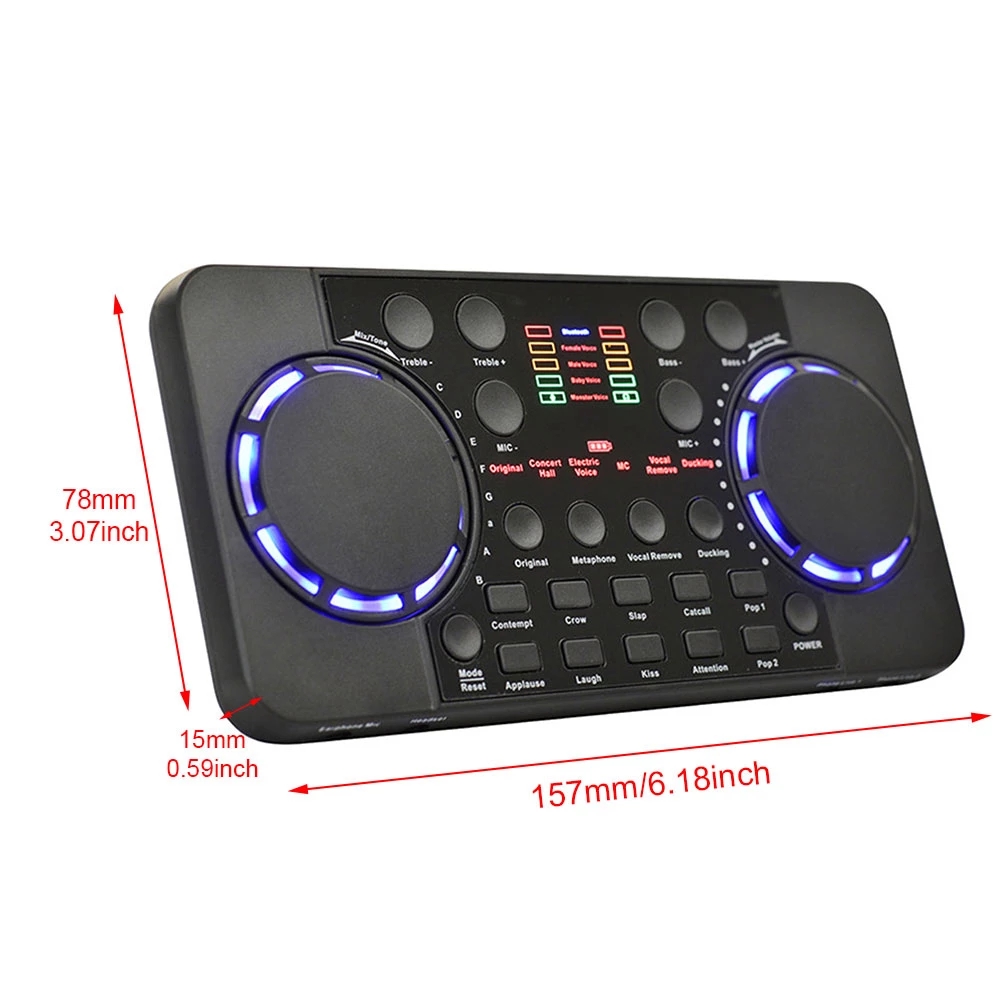 Mixer Live Broadcast Studio Singing Noise Reduction Portable External Bluetooth 4.0 Sound Card