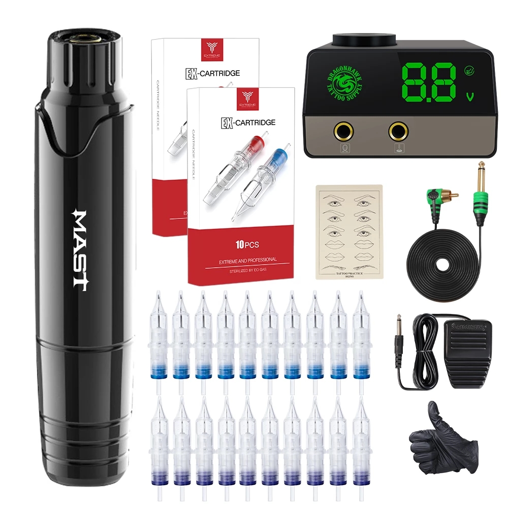 Professional Tattoo Permanent Makeup Tattoo Machine Kit Tattoo Rotary Pen Set