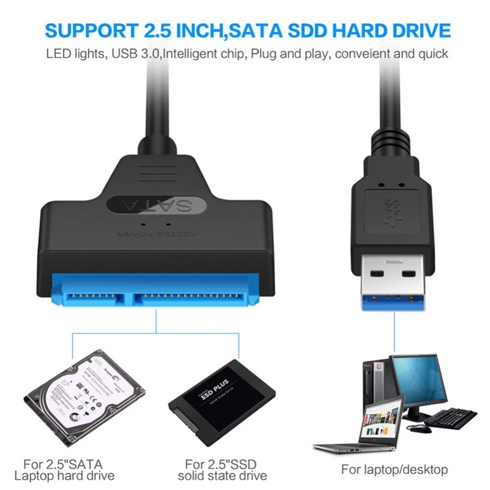 USB SATA 3 Cable Sata To USB 3.0 Adapter UP To 6 Gbps Support 2.5Inch External SSD HDD Hard Drive