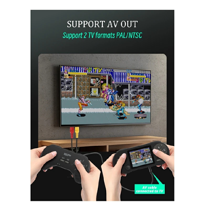 SF2000 Handheld Game Console+Handle Built-In 6000 Games Classic Mini 3 Inch Video Game Console Support AV Output