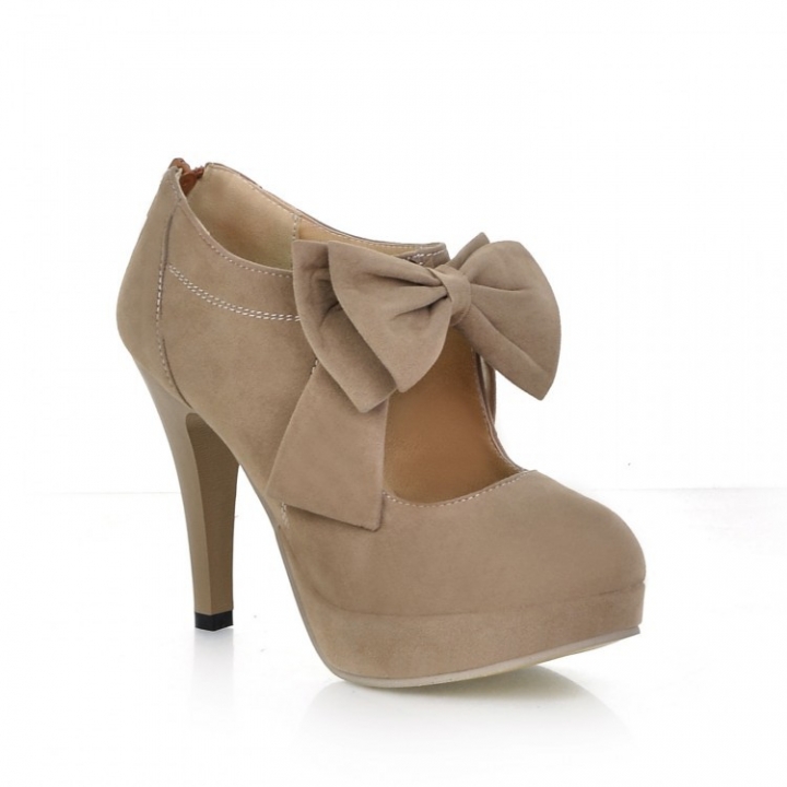 Womens Shoes Elegant Suede platform bow high heels Size 3 4 5 6 7 8 9 10 11 TATA