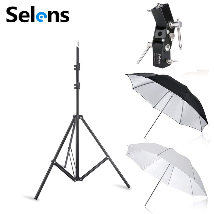 Photo Umbrella Kit 33&quot; White Soft/ Silver Reflective Umbrella for Portrait Photography Lighting