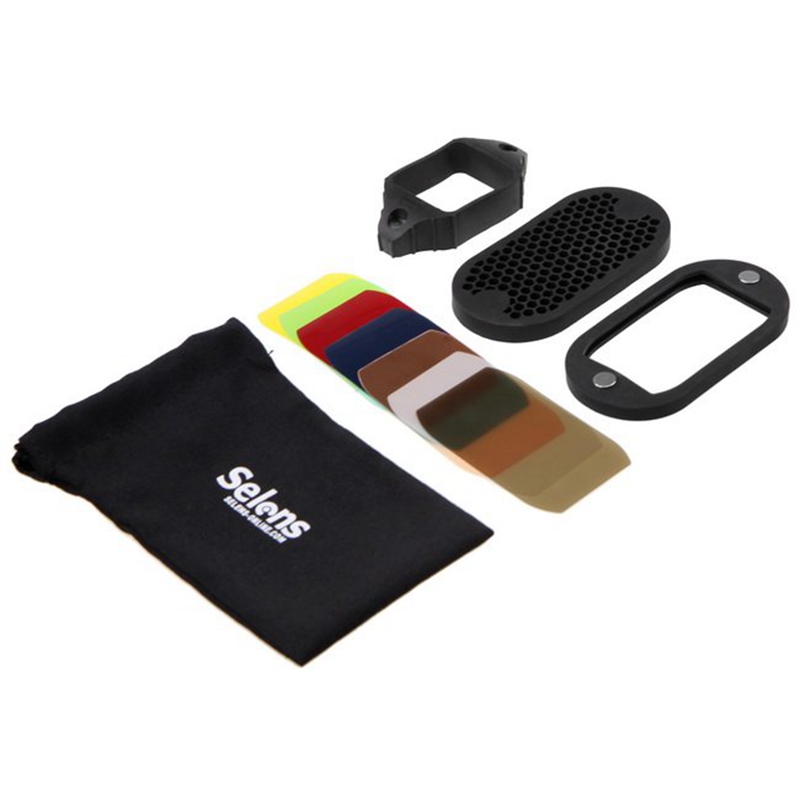 Selens Universal Magnetic Flash Modifier System, Gels Filter, Diffuser, Bounce, Grip, Snoot