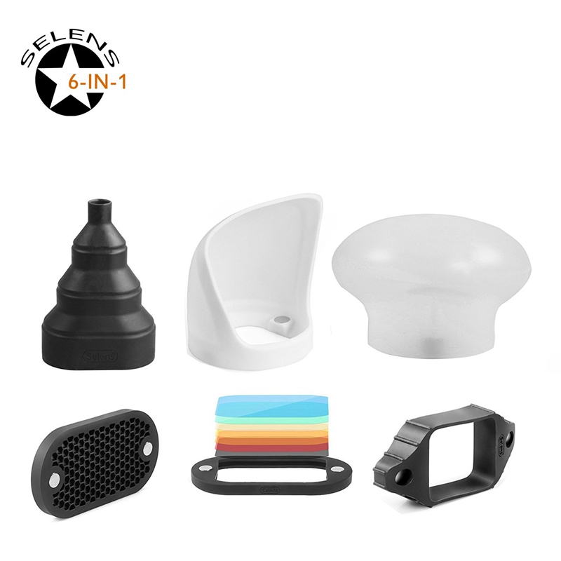 Selens Universal Magnetic Flash Modifier System, Gels Filter, Diffuser, Bounce, Grip, Snoot