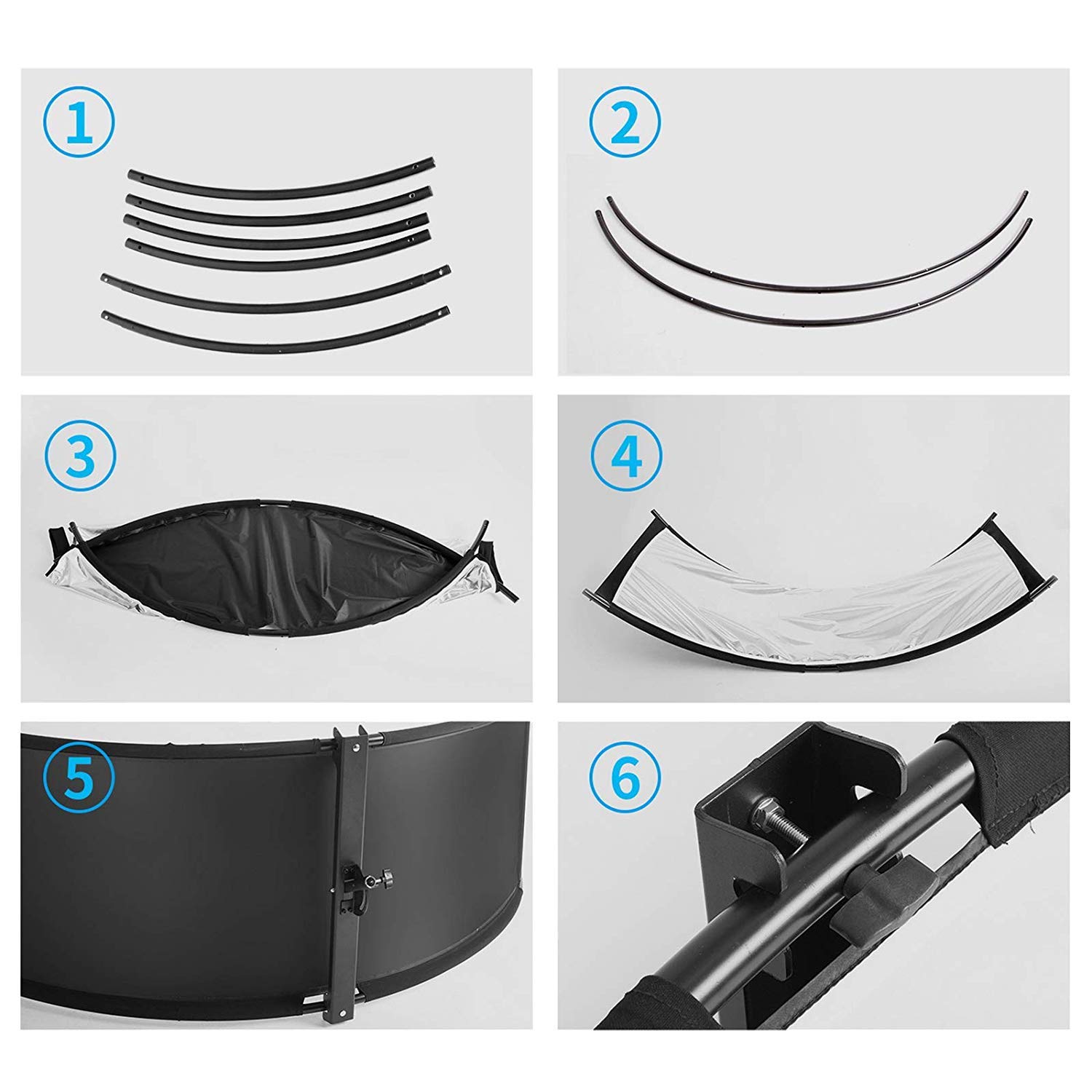 Selens Photography Light Reflector and Diffusers 4 In 1 Curved Reflectors for Photo Studio Lighting