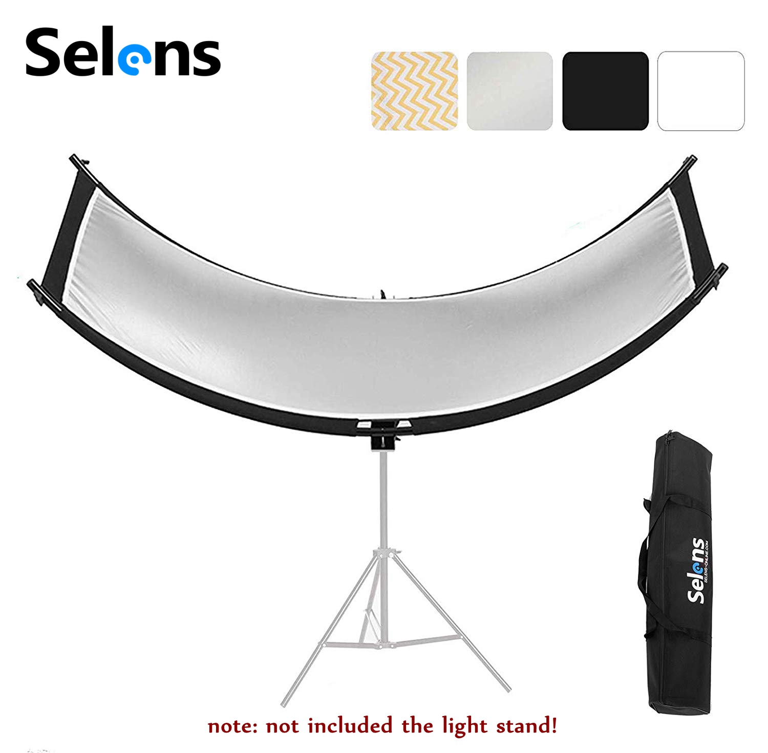 Selens Photography Light Reflector and Diffusers 4 In 1 Curved Reflectors for Photo Studio Lighting