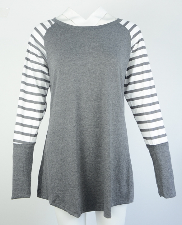 women o neck long sleeve t shirt lady autumn spring striped tops t shirt casual brand t shirt