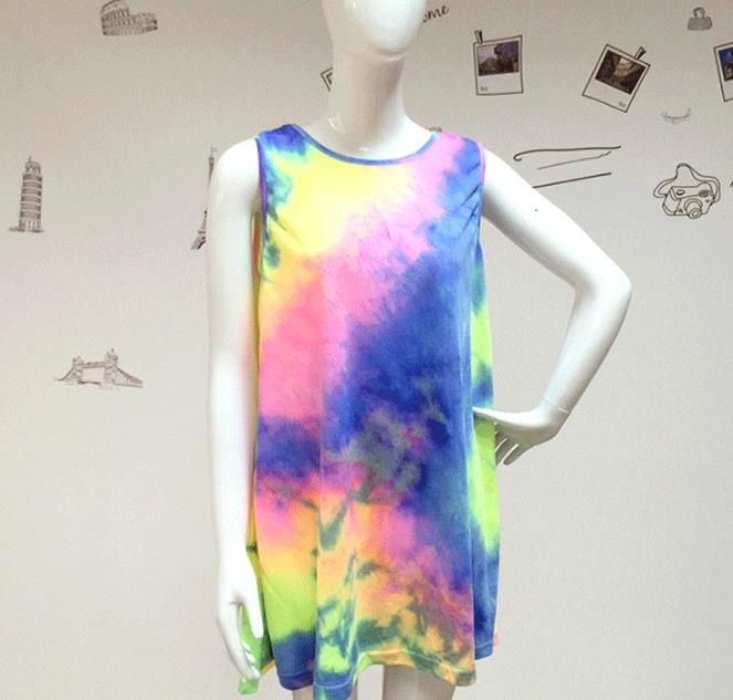 women o neck sleeveless dress summer holiday casual mini dress seaside floral print short dress