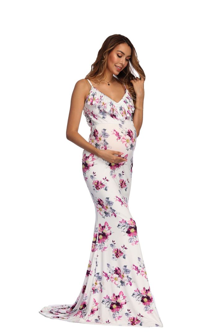 women v neck ruffles dress strap sleeveless long dress summer holiday party floral print maxi dresss