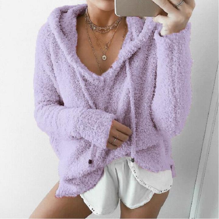 new spring autumn tops hoodied blouse lady holiday casual pure color blouse hoodied tops plus size