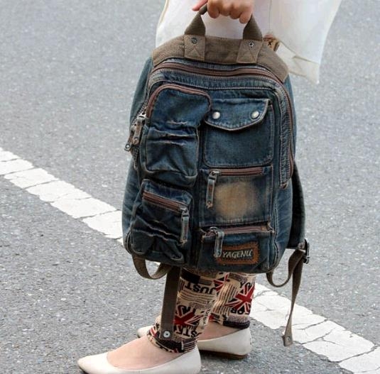 Vintage backpack Women Denim Casual Travel Rucksack Schoolbag Knapsack Backpack Girls student bag