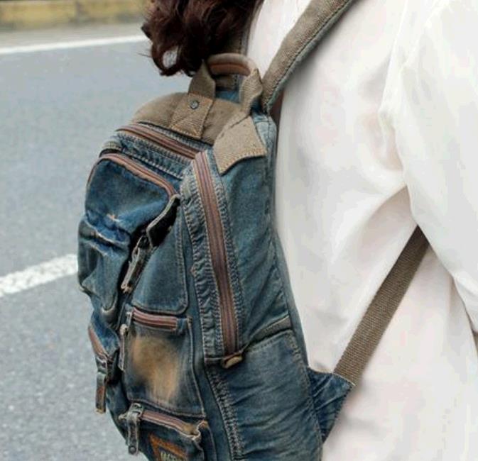 Vintage backpack Women Denim Casual Travel Rucksack Schoolbag Knapsack Backpack Girls student bag
