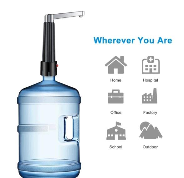 Electric Drinking Water Button Press Pump Bottled Dispenser Water Supply white