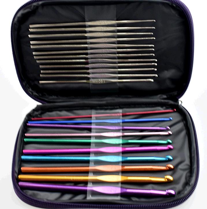 Metal Crochet tool kit  alumina alloy wool Crochet kits 22pcs/set sweater tool set