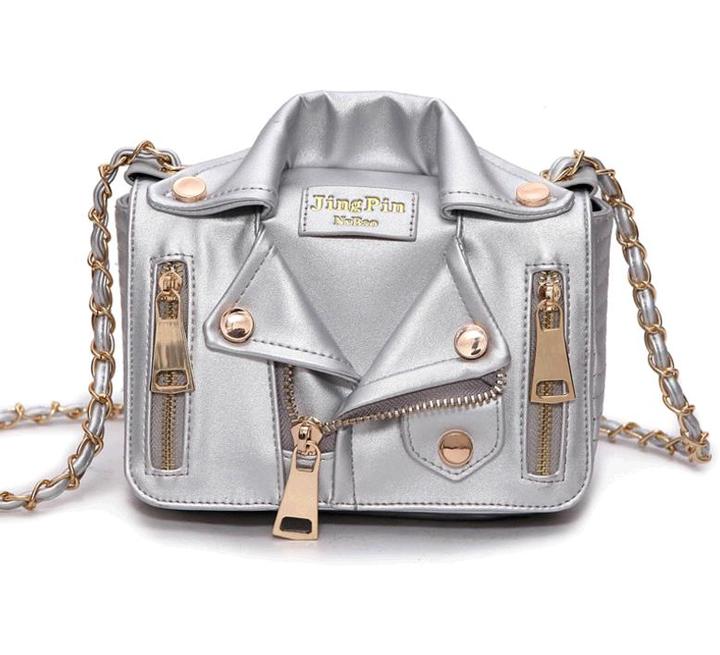 pu leather women bag chain rivets sloping shoulder bags jackets sytle shoulder bag