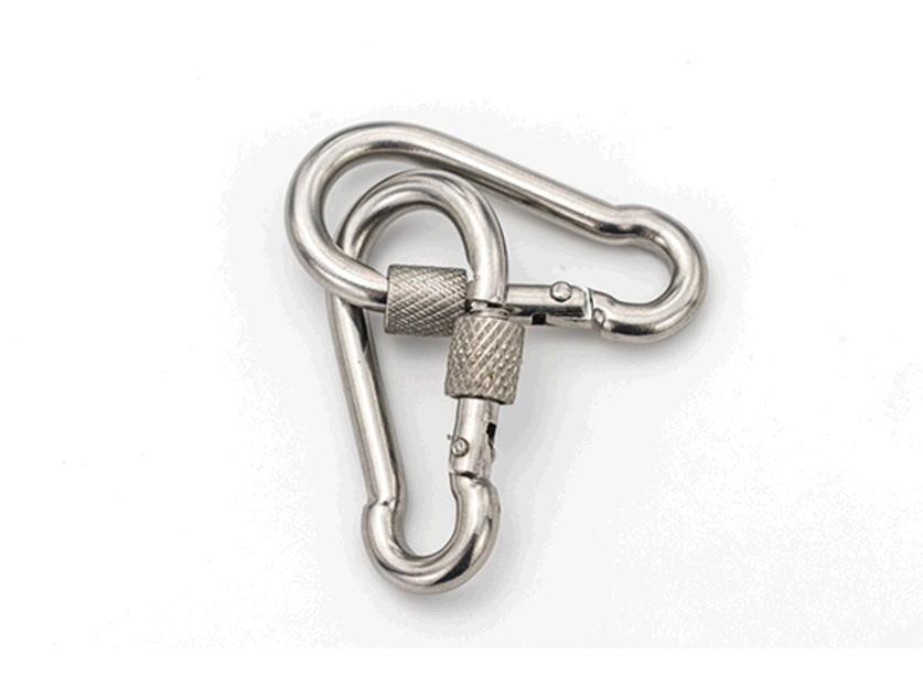 2 PCS Stainless steel spring snap hoist rope hook wire rope belt nut snap with safety pin YL-CD05