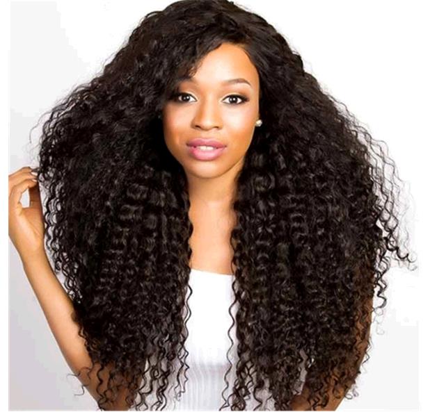 Long Small Roll Black Wigs Black Brown Curled Wig