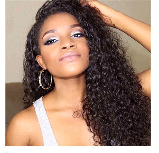 Long Small Roll Black Wigs Black Brown Curled Wig