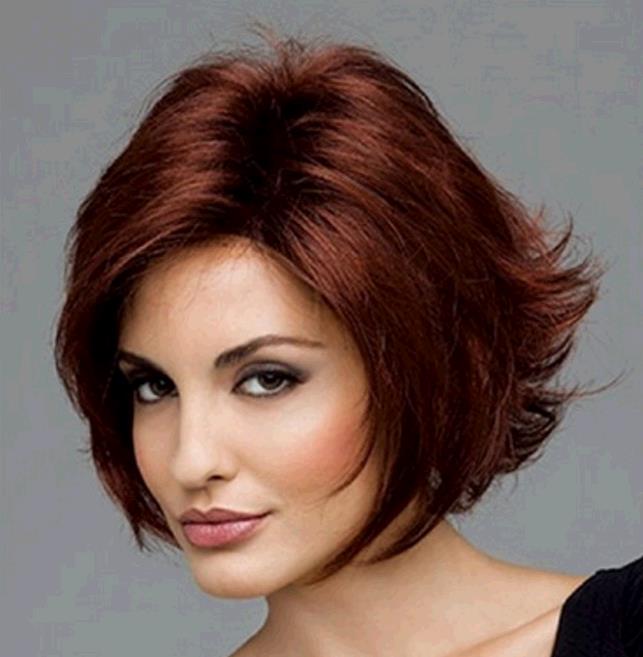 lady wigs sloping bangs short straight hair wigs