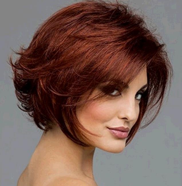 lady wigs sloping bangs short straight hair wigs