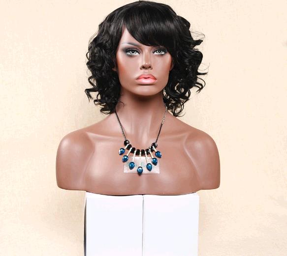 Wig Female Black Curly Large Wave Wig Cover Short Curly Wigs Make Up Party  Wig