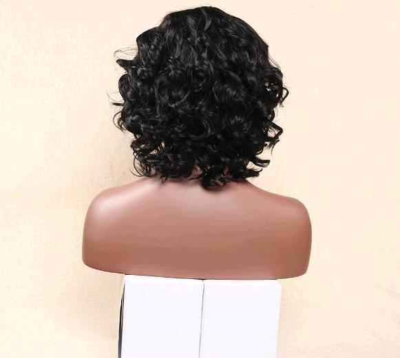 Wig Female Black Curly Large Wave Wig Cover Short Curly Wigs Make Up Party  Wig