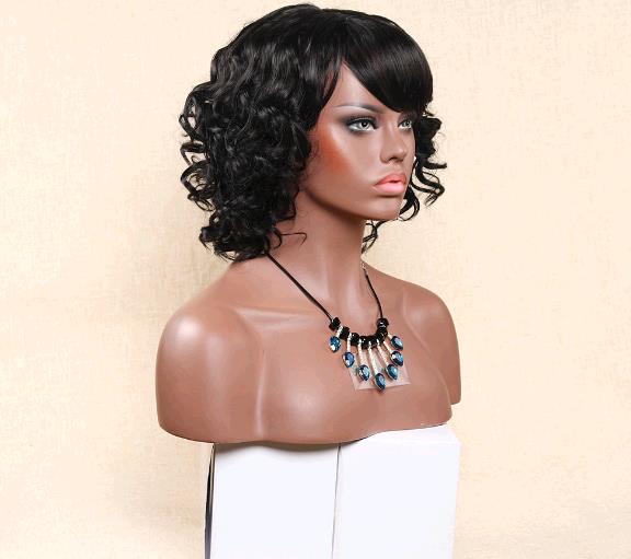 Wig Female Black Curly Large Wave Wig Cover Short Curly Wigs Make Up Party  Wig