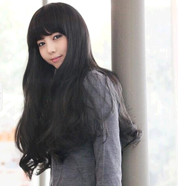 Long Big Wave Wig Head Cover Black Wave Curly Make Up Wigs