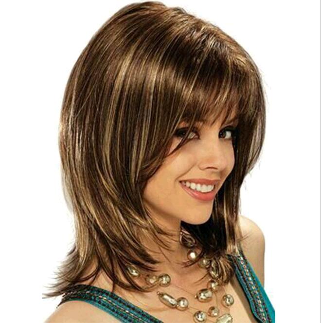 Office Lady wig fashion Liuhai Short Hair Chemical Fiber Headset Wigs