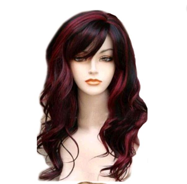 Wig Woman Medium and Long Curly Hair High Temperature Resistant Head Cover Wigs