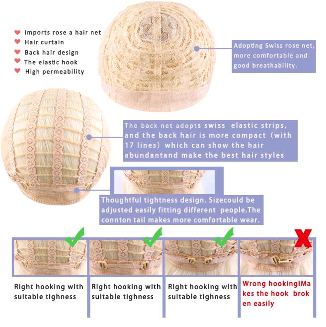 Fashion Golden Medium Long Hair Wig Lady Party Head Cover Wigs