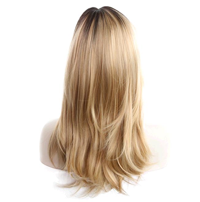 Wig Fashion Ladies Slant Liuhai Medium Long Hair Golden Headset Wigs