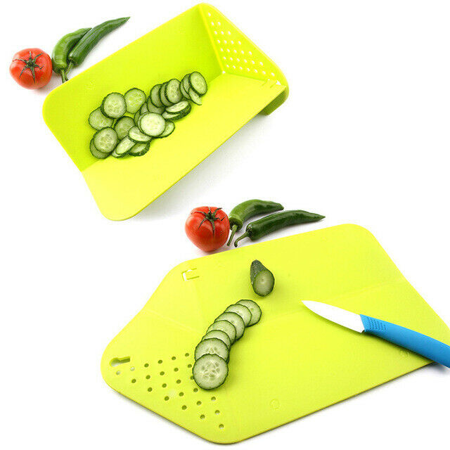 2 in 1 Kitchen chop bend wash Portable Folding Vegetable Cutting Board Drainage