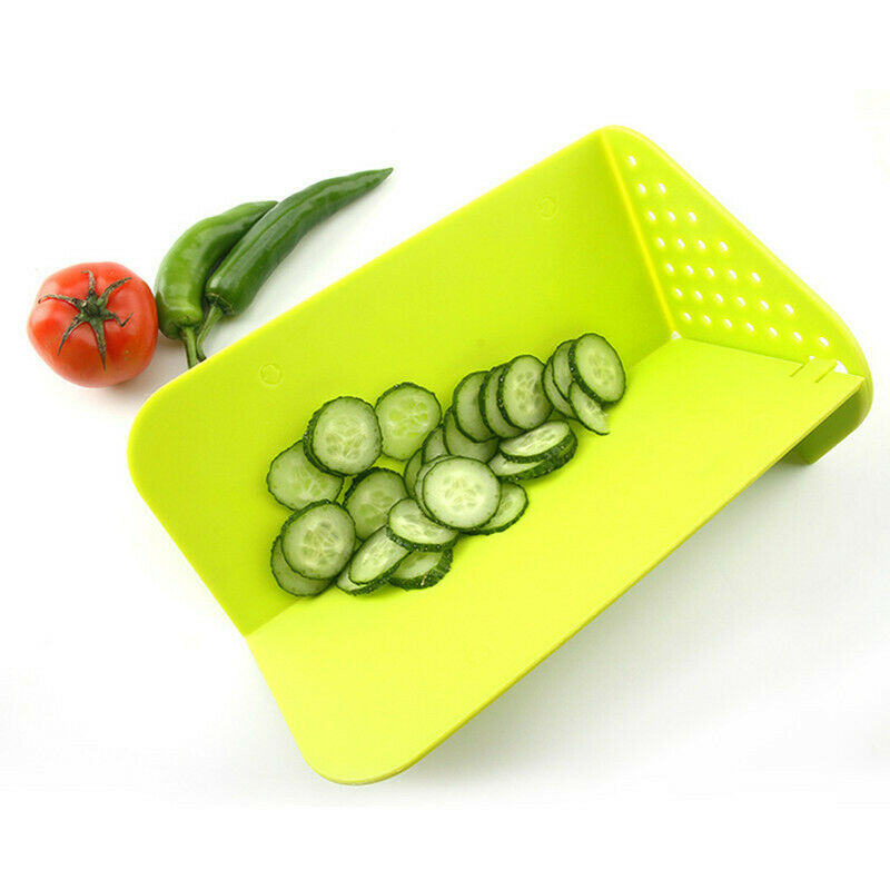 2 in 1 Kitchen chop bend wash Portable Folding Vegetable Cutting Board Drainage