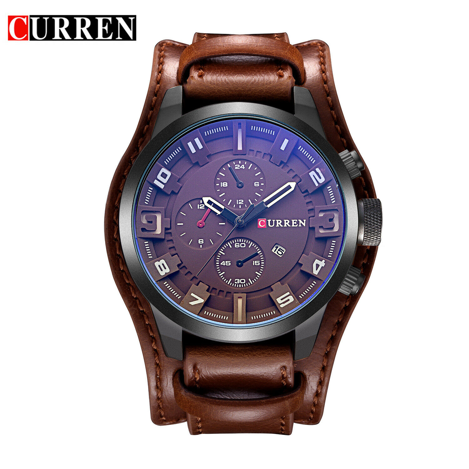 CURREN Men's leisure business quartz watch leather wristband watch
