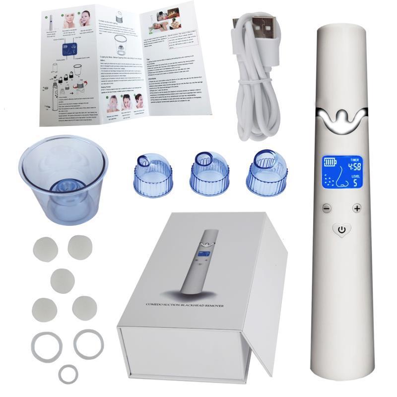 women hairdresser electric blackhead cupping darkspot device facing beautiful device