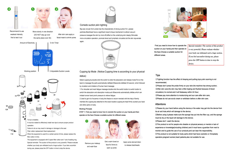 women hairdresser electric blackhead cupping darkspot device facing beautiful device