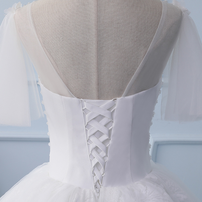 Wedding dress new Korean version fashion lace o neck long sleeve slimming maxi wedding dress