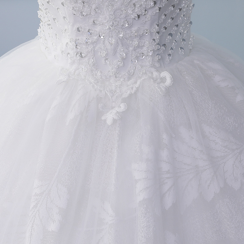 Wedding dress new Korean version fashion lace o neck long sleeve slimming maxi wedding dress