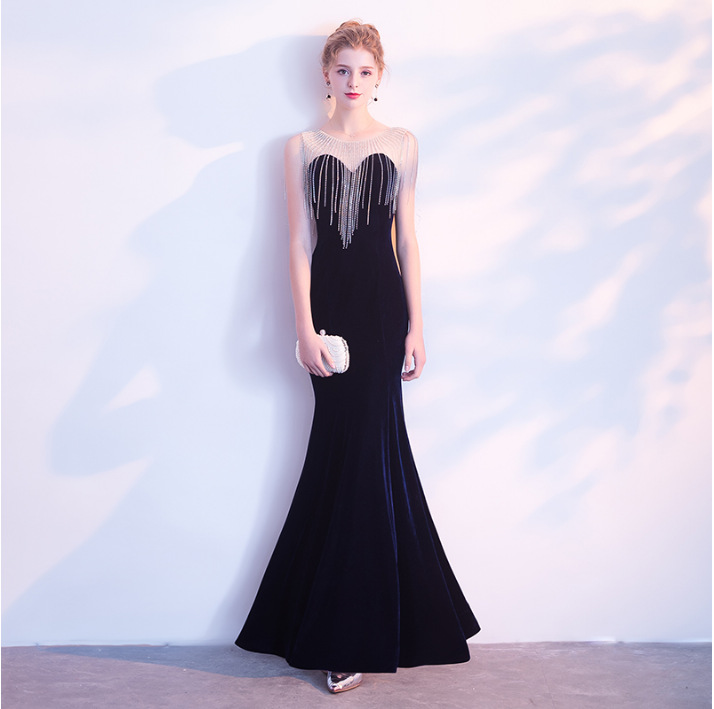 New Noble Elegant Fishtail Evening Dress Fashionable Sexy Banquet night Evening party cocktail Dress