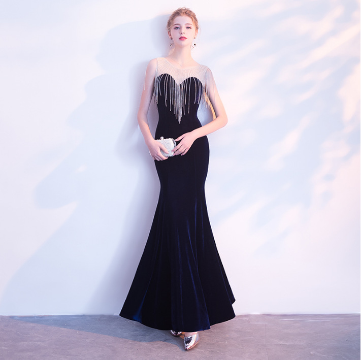 New Noble Elegant Fishtail Evening Dress Fashionable Sexy Banquet night Evening party cocktail Dress