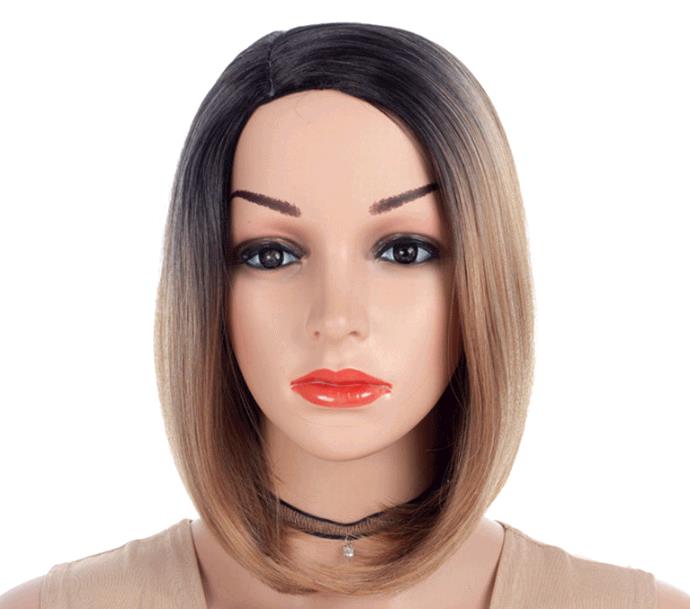 Wig Ladies Gradual fashion straight Wig Head Cover wigs