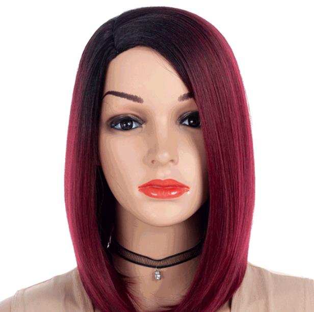 Wig Ladies Gradual fashion straight Wig Head Cover wigs
