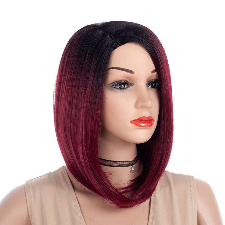 Wig Ladies Gradual fashion straight Wig Head Cover wigs